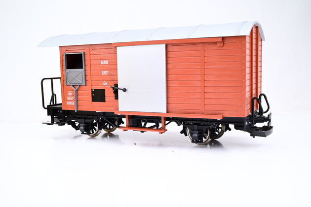 LGB G Gauge 4 Wheel Covered Wagon MOB Brown No.GK 557 - Unboxed