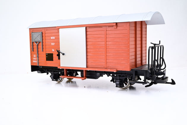 LGB G Gauge 4 Wheel Covered Wagon MOB Brown No.GK 557 - Unboxed