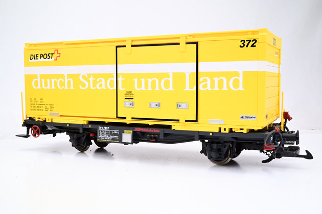 LGB G Gauge RhB Die Post Container Wagon - Unboxed