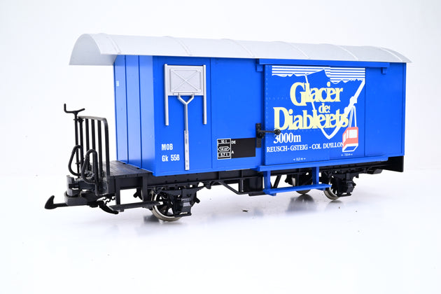 LGB G Gauge 'Glacier des Diablerets' 4 Wheel Covered MOB Wagon No. Gk 558 - Unboxed