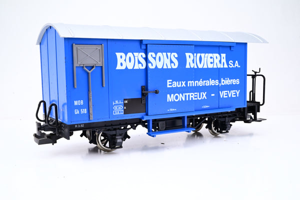 LGB G Gauge 'Boissons Riviera' 4 Wheel Covered MOB Wagon No.GK 518 - Unboxed