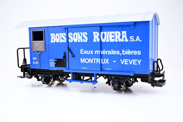 LGB G Gauge 'Boissons Riviera' 4 Wheel Covered MOB Wagon No.GK 518 - Unboxed
