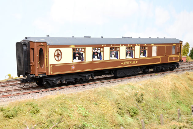 Kit Built O Gauge Rake of 4 Pullman Umber & Cream Coaches '67', '75', '80' & 'Agatha' - Unboxed