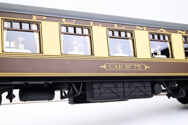 Kit Built O Gauge Rake of 4 Pullman Umber & Cream Coaches '67', '75', '80' & 'Agatha' - Unboxed