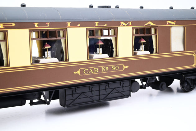 Kit Built O Gauge Rake of 4 Pullman Umber & Cream Coaches '67', '75', '80' & 'Agatha' - Unboxed
