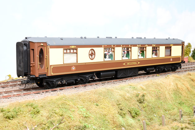 Kit Built O Gauge Rake of 4 Pullman Umber & Cream Coaches '69', '74', '79' & 'Belinda' - Unboxed