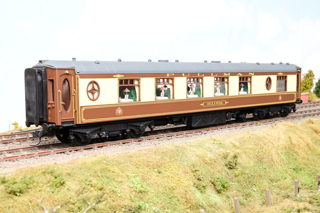 Kit Built O Gauge Rake of 4 Pullman Umber & Cream Coaches '69', '74', '79' & 'Belinda' - Unboxed