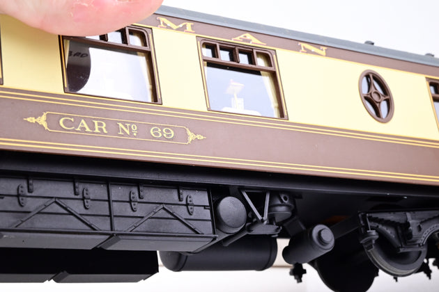Kit Built O Gauge Rake of 4 Pullman Umber & Cream Coaches '69', '74', '79' & 'Belinda' - Unboxed