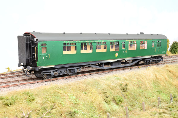 Kit Built O Gauge Rake of 2 BR (SR) Green Bullied Brake Composite Coaches