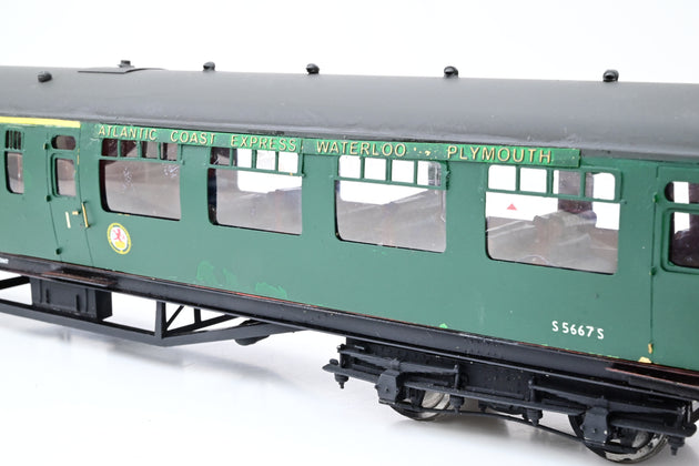 Kit Built O Gauge Rake of 2 BR (SR) Green Bullied Brake Composite Coaches