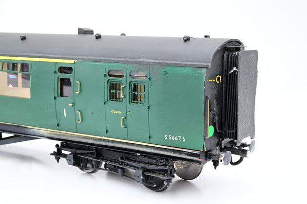 Kit Built O Gauge Rake of 2 BR (SR) Green Bullied Brake Composite Coaches