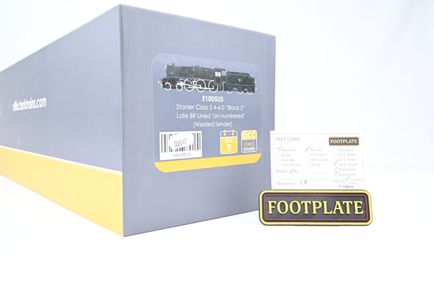 Ellis Clark O Gauge E1005US BR Black Late Crest Black Five Unnumbered - DCC Sound, Boxed