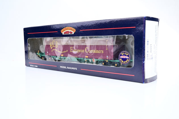 Bachmann OO Gauge 37-300 Intermodal Bogie Wagon w/ 45ft Swap-Body Containers 'ECS' - Boxed