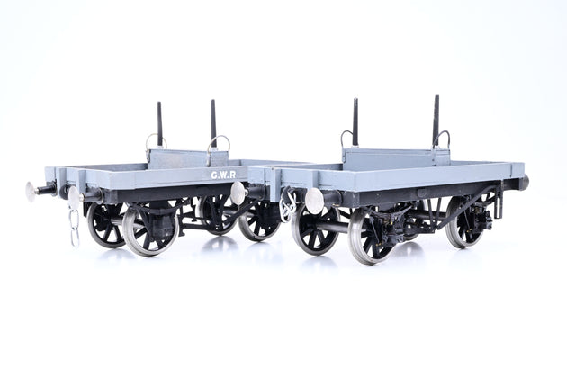 Kit Built Gauge 1 10mm Scale Pair of GWR 4-Wheel Bolster Wagons