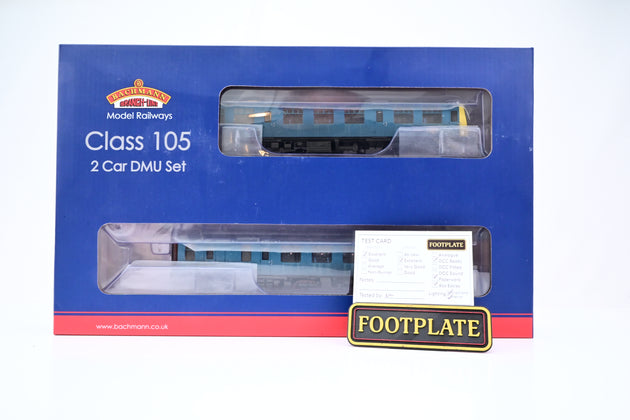 Bachmann OO Gauge 31-325A BR Blue Class 105 2 Car DMU - Weathered, Boxed