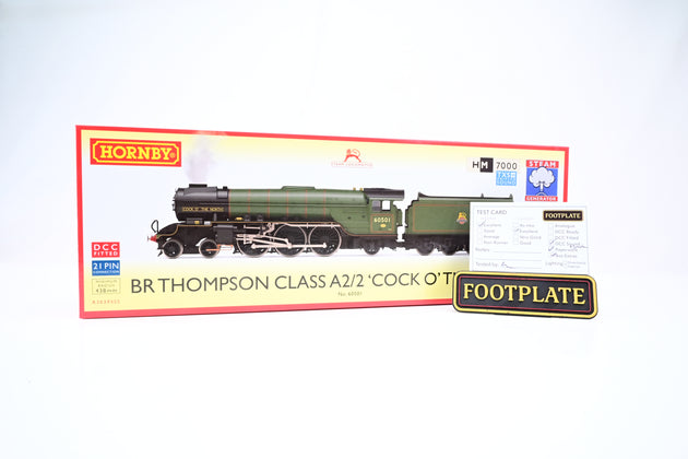 Hornby OO Gauge R30395SS BR Early Thompson A2-2 Cock O the North No.60501 - Steam Generator, DCC Sound, Boxed