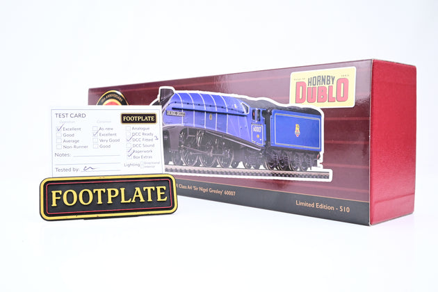 Hornby OO Gauge R30266 Dublo Diecast BR Express Blue Early Emblem 4-6-2 Class A4 No. 60007 'Sir Nigel Gresley' - Boxed