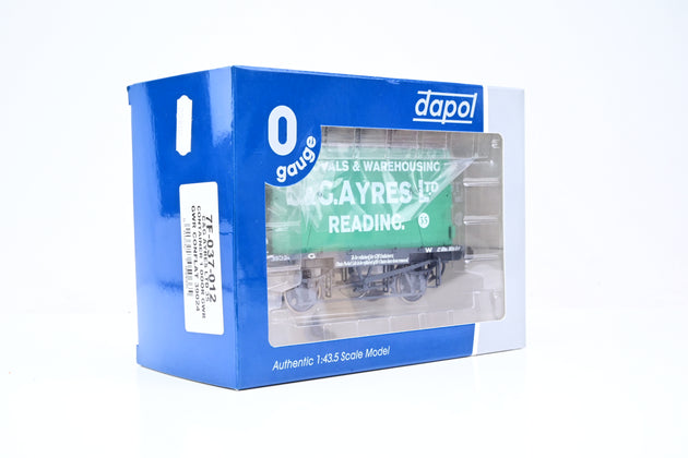 Dapol O Gauge 7F-037-012 GWR Dark Grey Conflat Wagon w/ 'C&G Ayres Ltd' Container No.37024 - Boxed