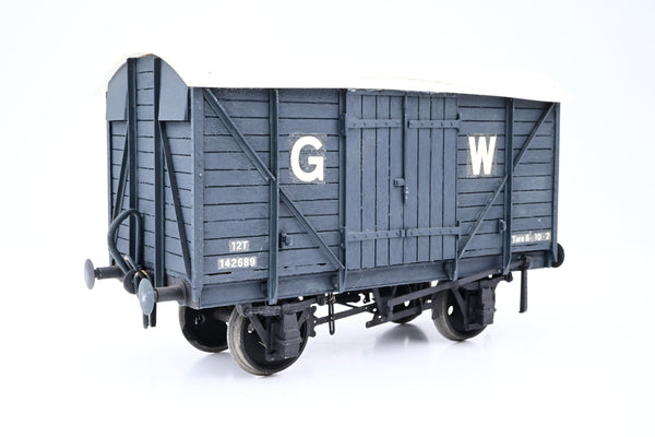 Kit Built Gauge 1 10mm GWR Dark Grey 12T Ventilated Goods Van No.142689 - Unboxed
