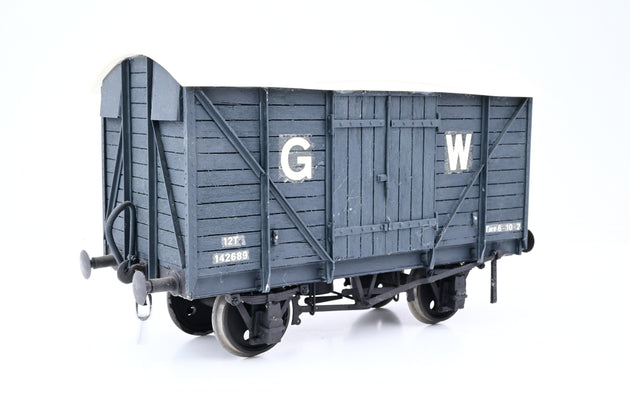 Kit Built Gauge 1 10mm GWR Dark Grey 12T Ventilated Goods Van No.142689 - Unboxed