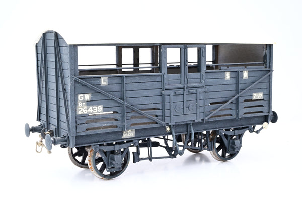 Kit Built Gauge 1 10mm GWR Dark Grey 8T Cattle Wagon No.26439 - Unboxed