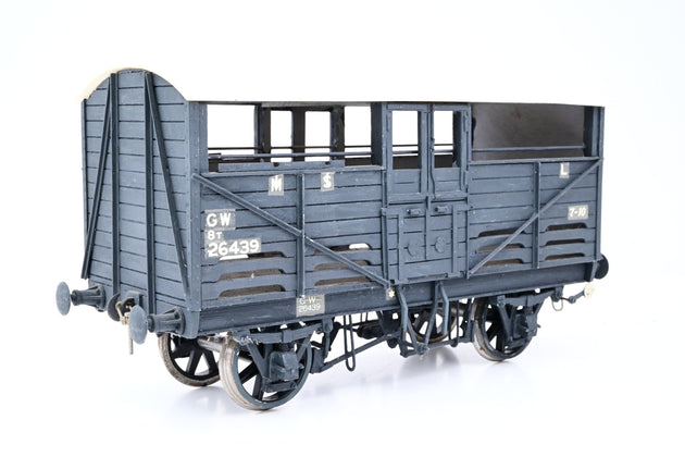 Kit Built Gauge 1 10mm GWR Dark Grey 8T Cattle Wagon No.26439 - Unboxed