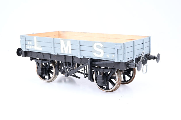 Kit Built Gauge 1 10mm LMS Grey 8T 3-Plank Open Wagon No.23406 - Unboxed