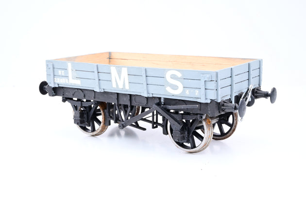 Kit Built Gauge 1 10mm LMS Grey 8T 3-Plank Open Wagon No.23406 - Unboxed