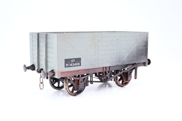 Northern Fine Scale Gauge 1 10mm BR Grey 12T 7-Plank Side & End Door Wagon No.M162406 - Boxed