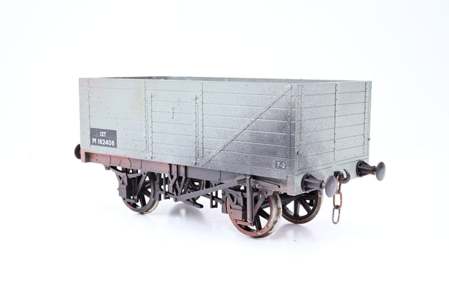 Northern Fine Scale Gauge 1 10mm BR Grey 12T 7-Plank Side & End Door Wagon No.M162406 - Boxed