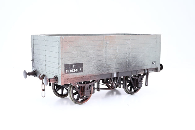 Northern Fine Scale Gauge 1 10mm BR Grey 12T 7-Plank Side & End Door Wagon No.M162406 - Boxed