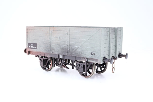 Northern Fine Scale Gauge 1 10mm BR Grey 12T 7-Plank Side & End Door Wagon No.M162406 - Boxed