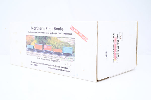 Northern Fine Scale Gauge 1 10mm BR Grey 12T 7-Plank Side & End Door Wagon No.M162406 - Boxed