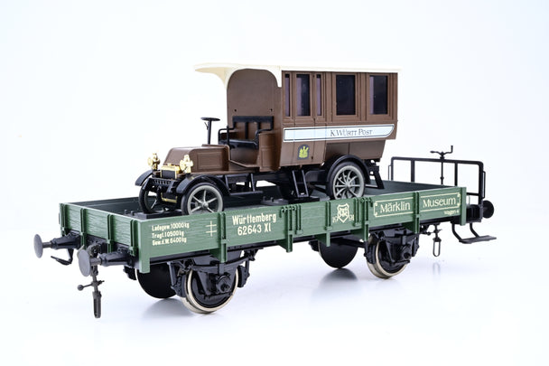 Märklin Gauge 1 1/32 85804 Württemberg Museum Freight Car w/ Diecast Postal Van No.62643 Xl - Unboxed