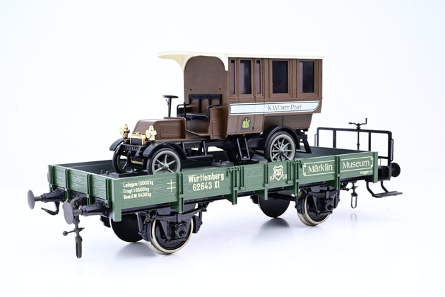 Märklin Gauge 1 1/32 85804 Württemberg Museum Freight Car w/ Diecast Postal Van No.62643 Xl - Unboxed