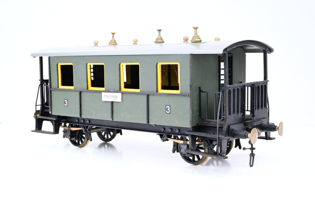 Aster Gauge 1 1/32 Unlettered Green German Passenger Coach - Unboxed