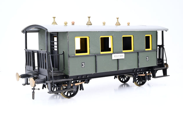 Aster Gauge 1 1/32 Unlettered Green German Passenger Coach - Unboxed