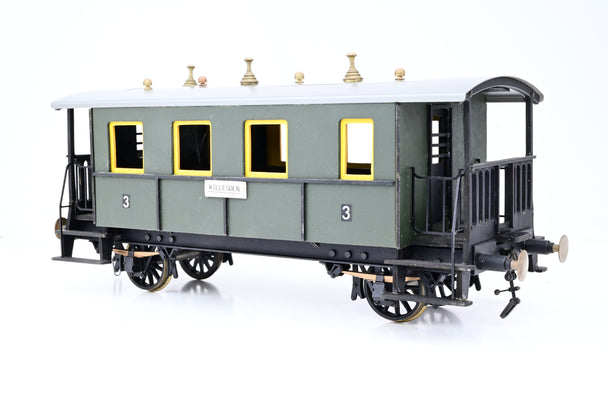 Aster Gauge 1 1/32 Unlettered Green German Passenger Coach - Unboxed