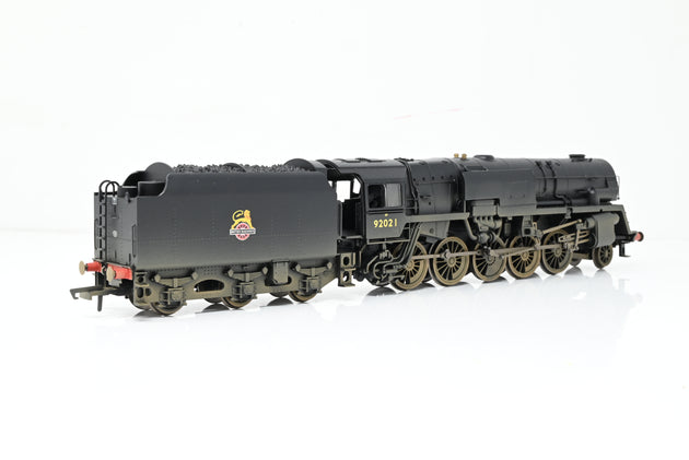 Hornby OO Gauge R3356 BR Class 9F Crosti Boiler BR Black Erly Crest Weathered No.92021 - Boxed