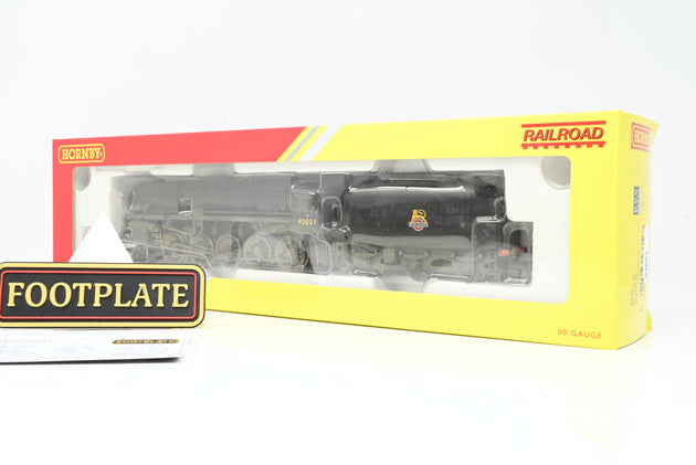 Hornby OO Gauge R3356 BR Class 9F Crosti Boiler BR Black Erly Crest Weathered No.92021 - Boxed