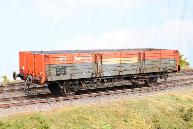 Heljan 7mm O Gauge 1052 Railfreight Red & Grey OAA Open Wagon No.100068 - Weathered, Boxed