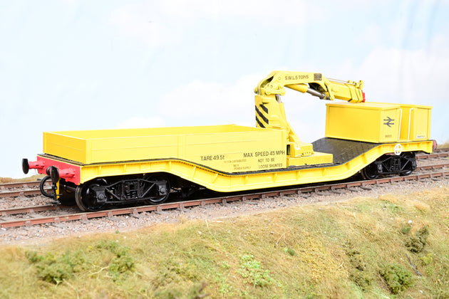 Hattons O Gauge 50T Warwell Wagon with Hiab BR Yellow - Boxed