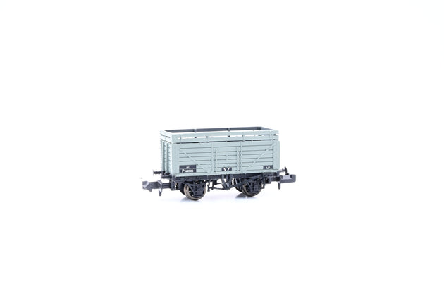 Graham Farish N Gauge 377-176 BR Grey 7 Plank Wagon with Coal Rail - Boxed