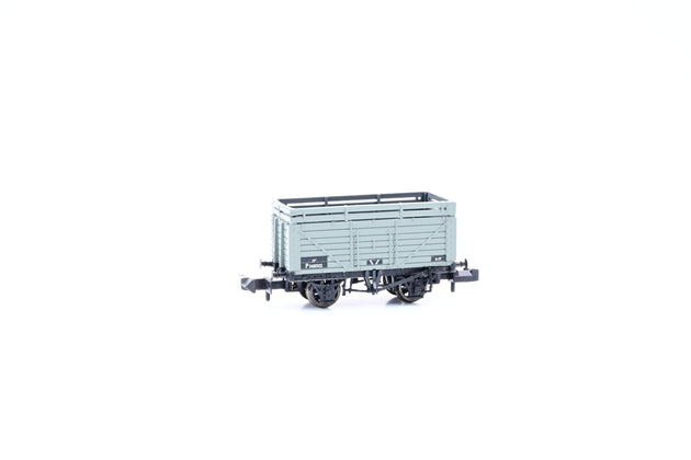 Graham Farish N Gauge 377-176 BR Grey 7 Plank Wagon with Coal Rail - Boxed