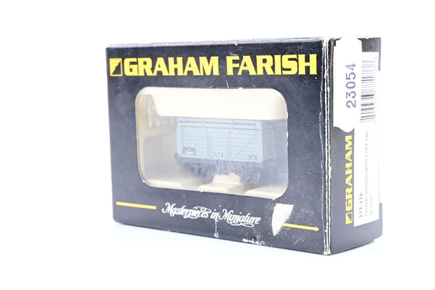 Graham Farish N Gauge 377-176 BR Grey 7 Plank Wagon with Coal Rail - Boxed