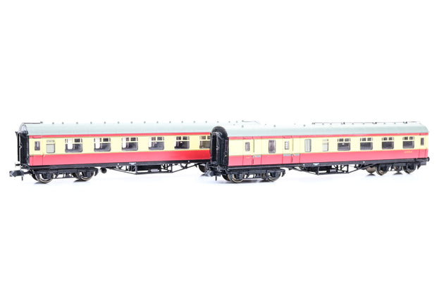Graham Farish N Gauge Pair of Crimson & Cream Stanier Coaches