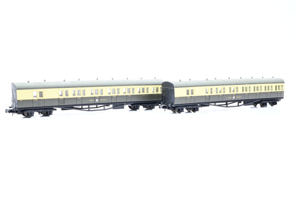 Dapol N Gauge GWR B-Set Pair GWR Chocolate/Cream no.6367 6363 - Unboxed