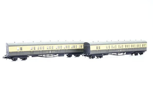 Dapol N Gauge GWR B-Set Pair GWR Chocolate/Cream no.6367 6363 - Unboxed