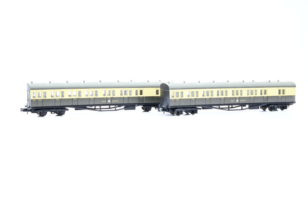 Dapol N Gauge GWR B-Set Pair GWR Chocolate/Cream no.6367 6363 - Unboxed