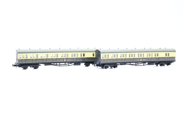 Dapol N Gauge GWR B-Set Pair GWR Chocolate/Cream no.6367 6363 - Unboxed